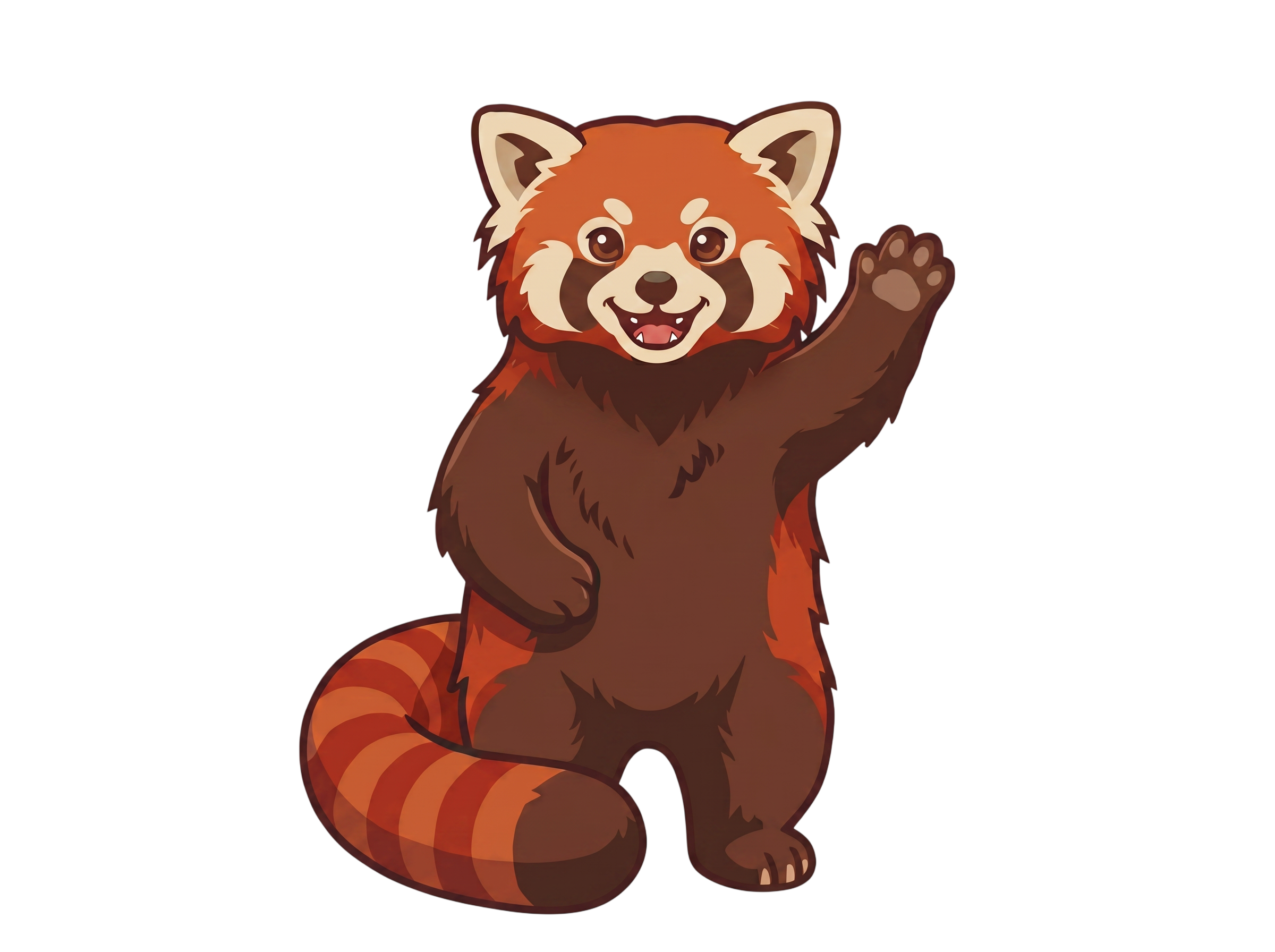 Red panda cooking in a modern kitchen